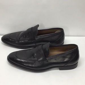 Thomas & Vine NWOT Bishop black leather penny loafer shoe size 12